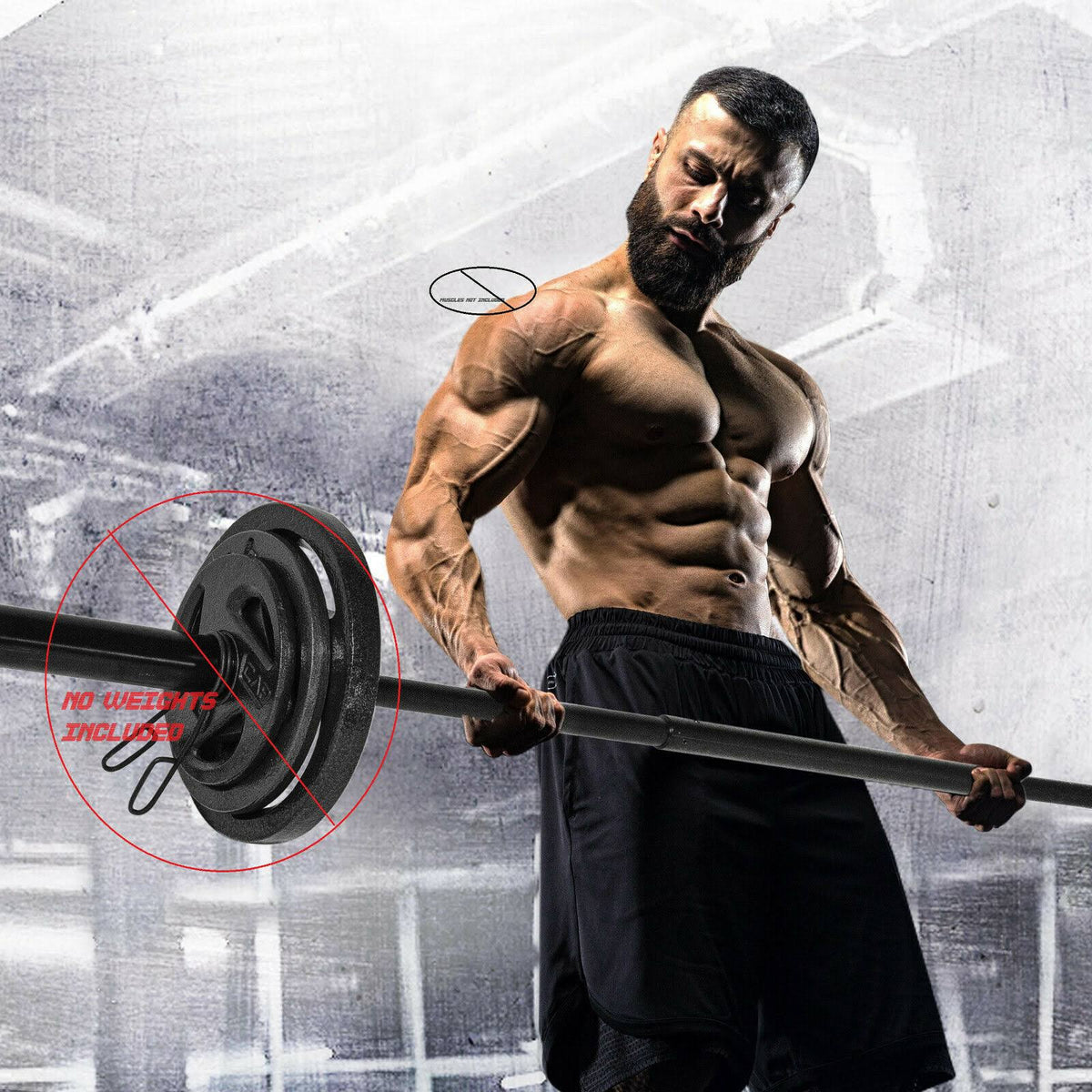 Olympic Weight Lifting Steel Bar Barbell 3 Piece R4466