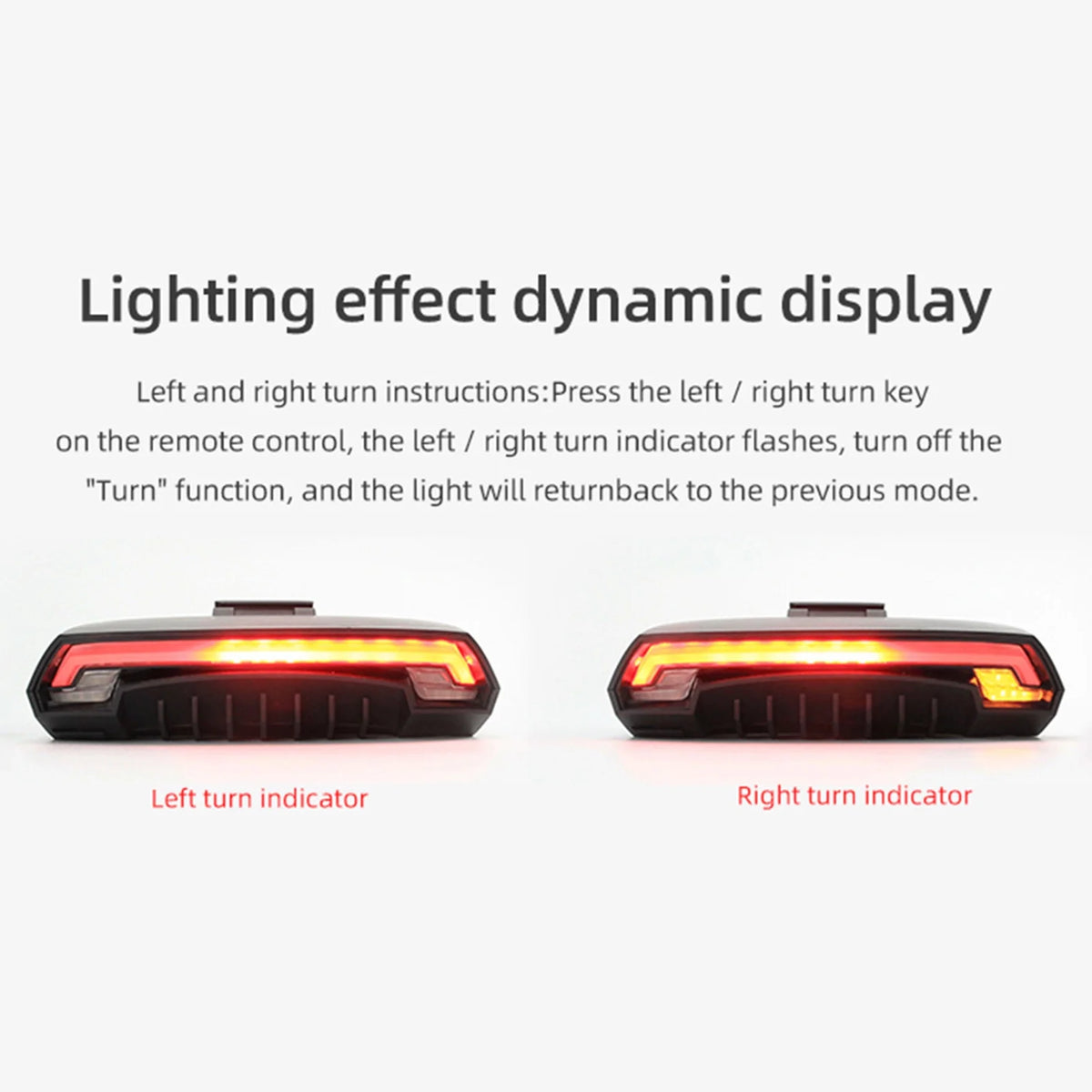 Wireless Bike Tail Light with LED Turn Signal Q808421