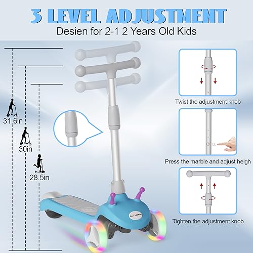 3 Wheel Electric Scooter with Flashing LED Wheels A60062