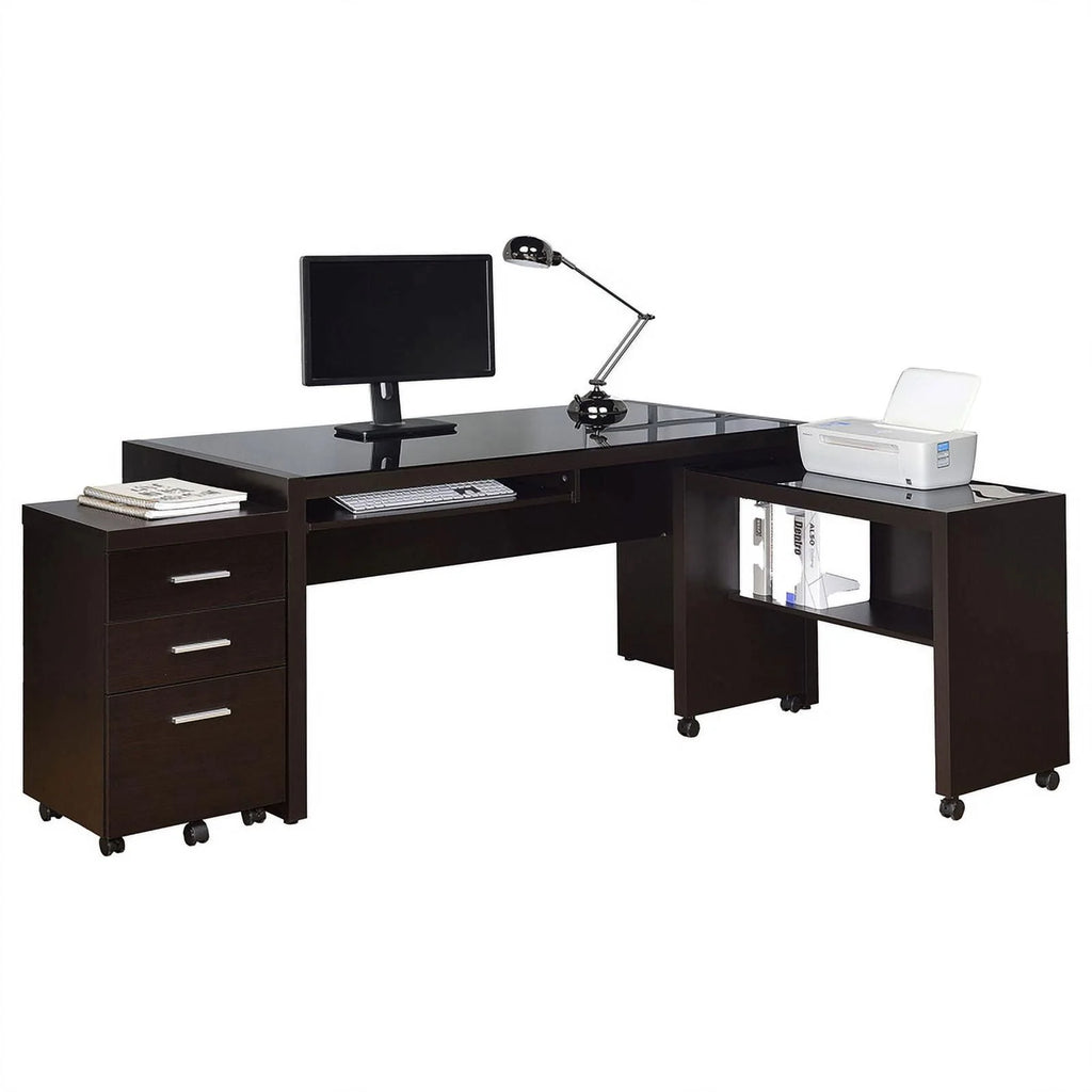 3-piece Cappuccino Wood Home Office Set G425