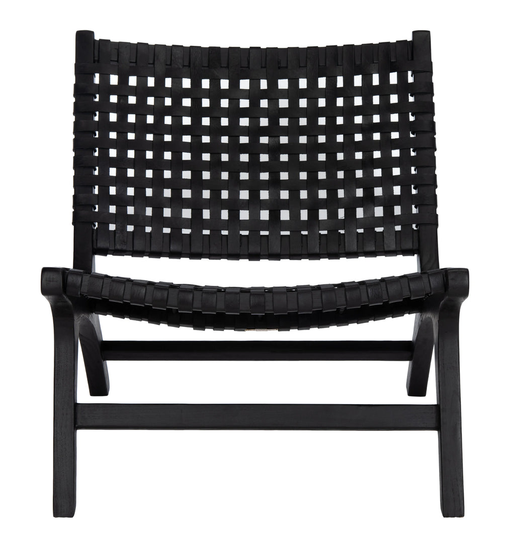 Black Leather Accent Chair W1988