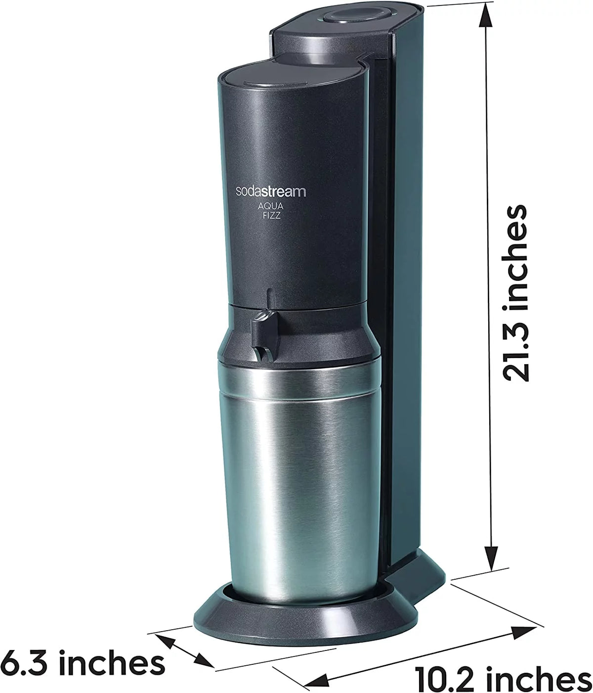 Black Sparkling Water Maker with Co2 and Glass Carafes U25753