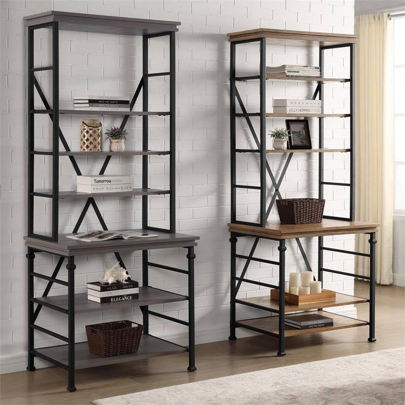 Industrial Metal 6-Shelf Bookcase Z956