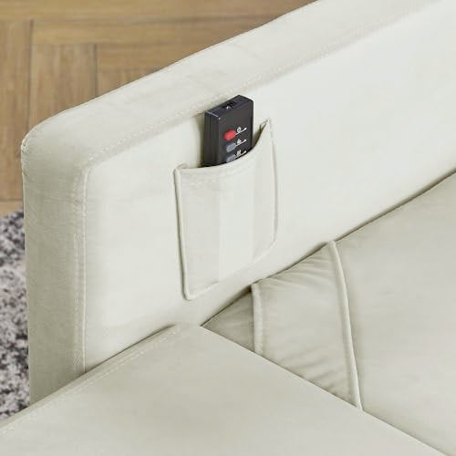 Beige Convertible Sleeper Chair with Ottoman U7716