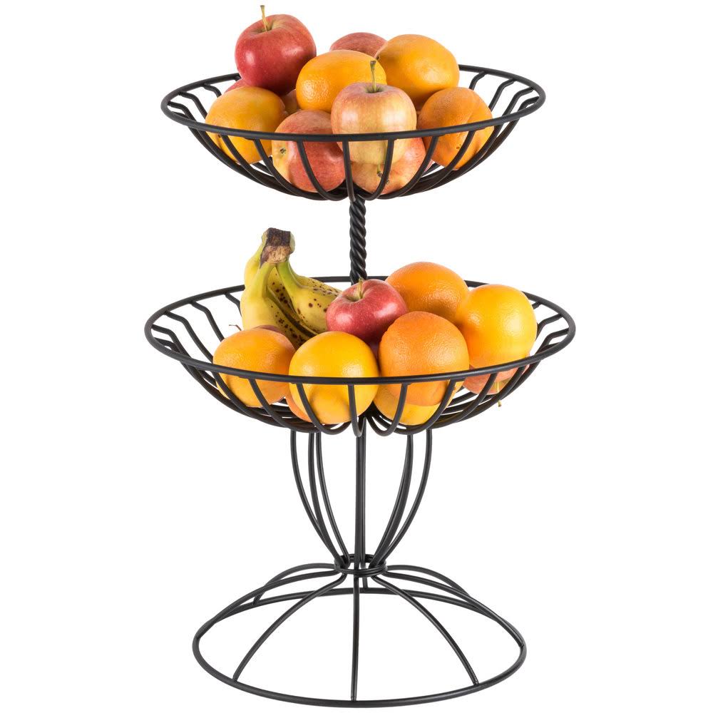 Two Tier Wrought Iron Food Baskets T6934