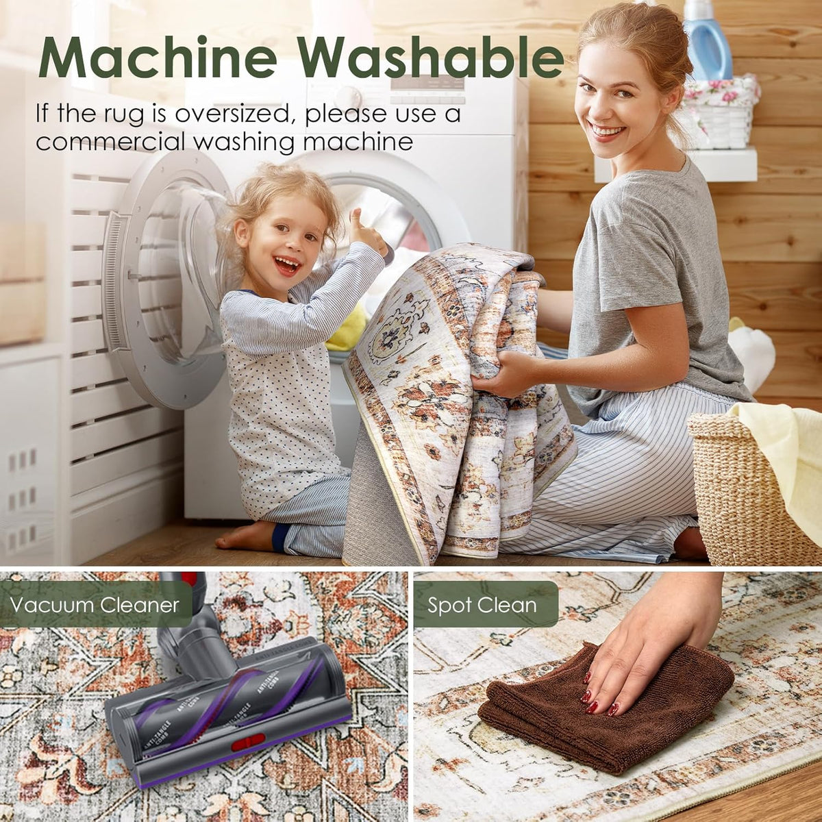 9x12 Washable Low-Pile Area Rug B92450