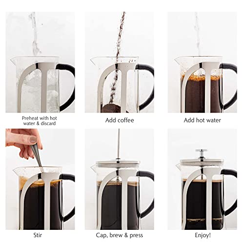34oz Heat Resistant Borosilicate Glass French Press Coffee Maker D8261