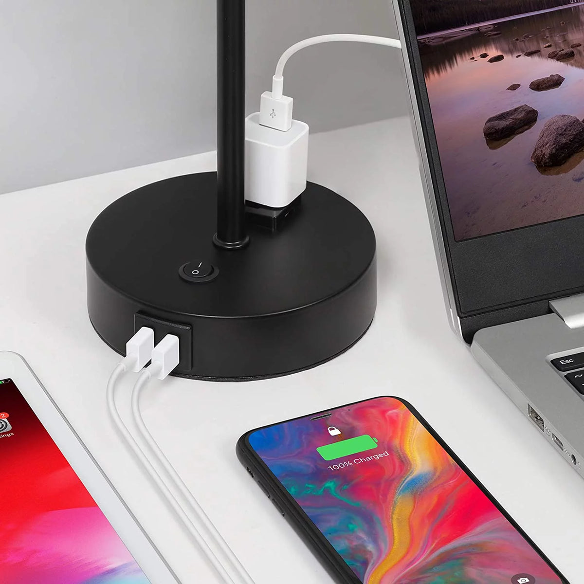 Table Lamp Set of 2 with USB Charging Ports and AC Outlet W2327