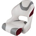 White Grey Red Bucket Seat with Flip Up Bolster S3487