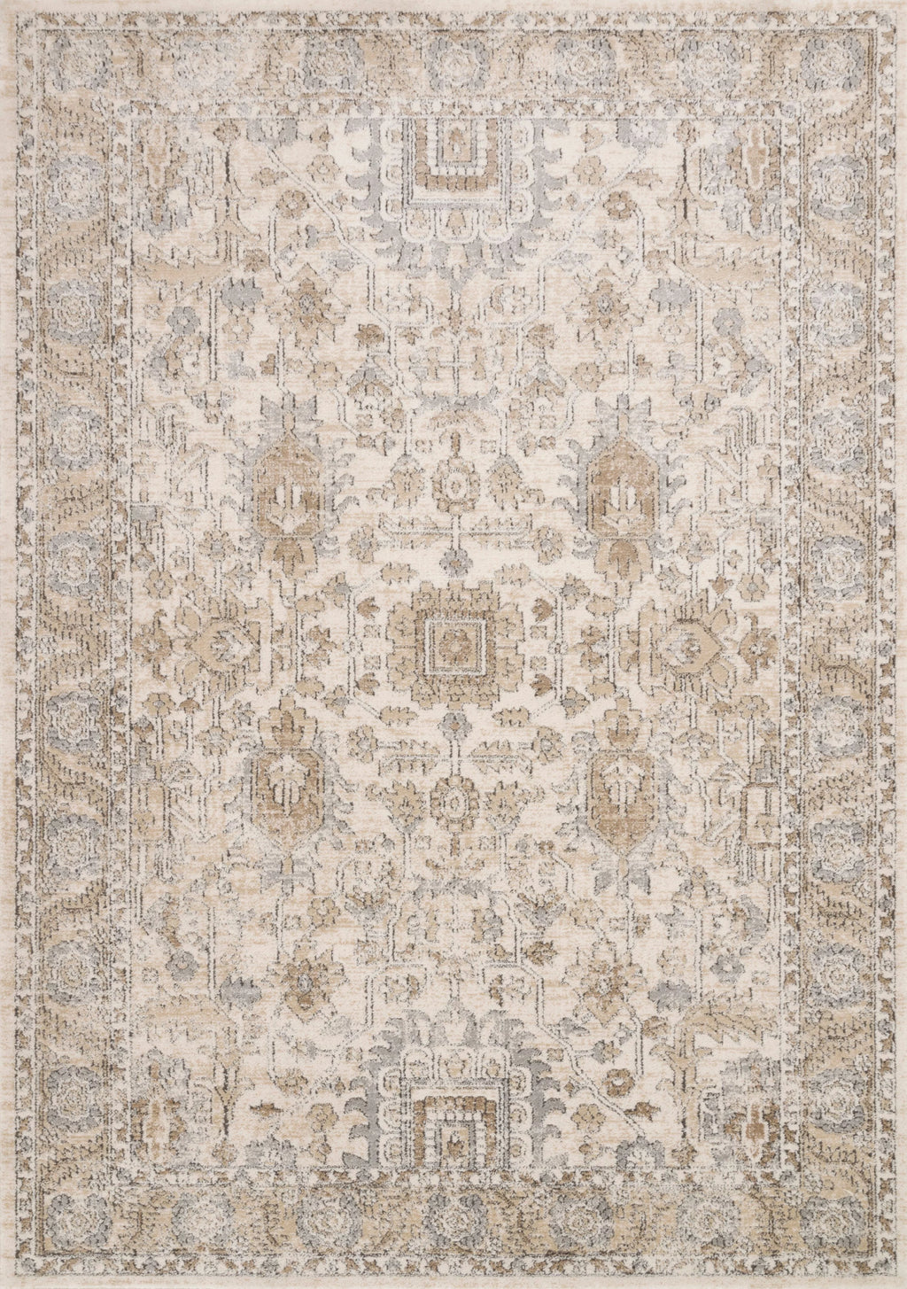 Oriental Ivory Sand Area Rug D1615