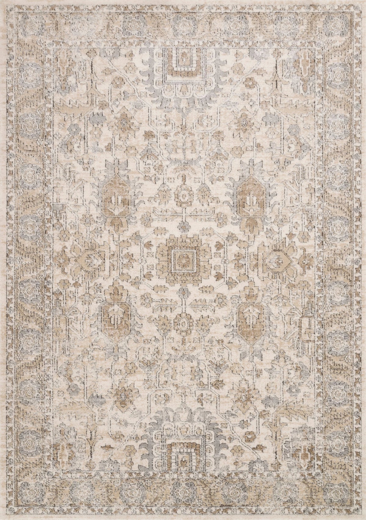 Oriental Ivory Sand Area Rug D1615