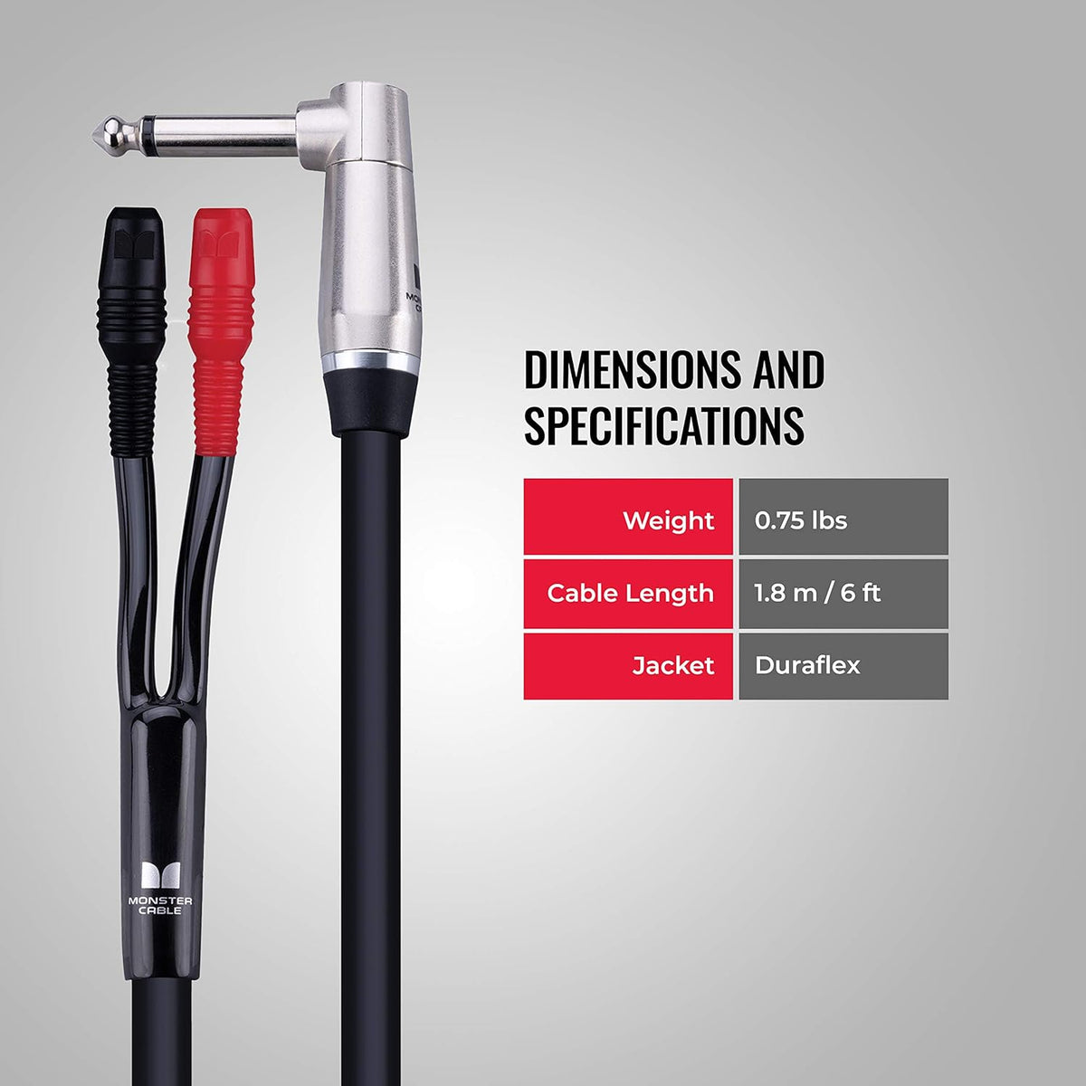 1/4 Inch to Faston Speaker Cable, 12 feet F943272