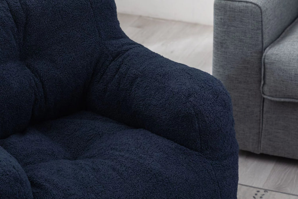 Soft Teddy Fabric Bean Bag Chair 39.4*39.4*27.6 Inches E346