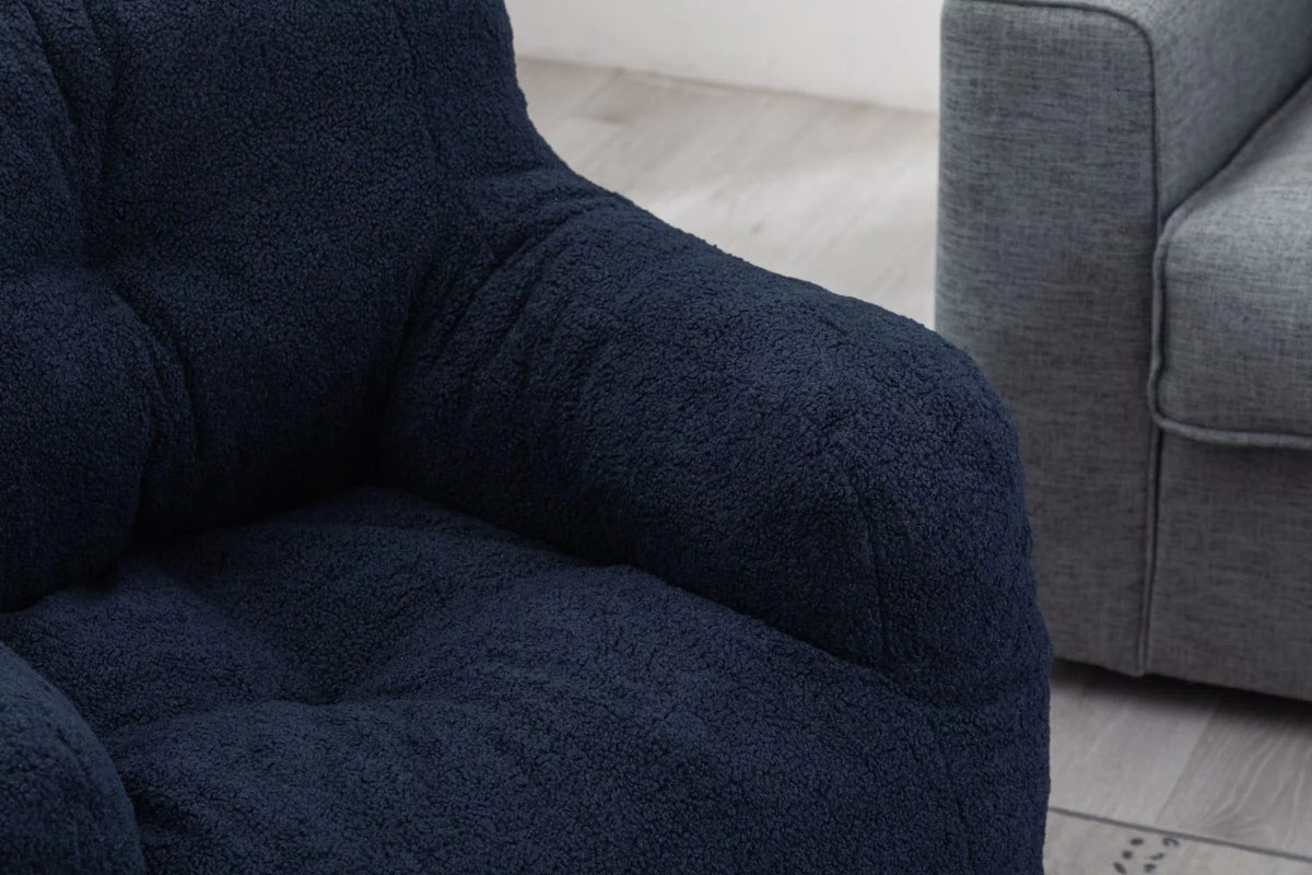 Soft Teddy Fabric Bean Bag Chair 39.4*39.4*27.6 Inches E346