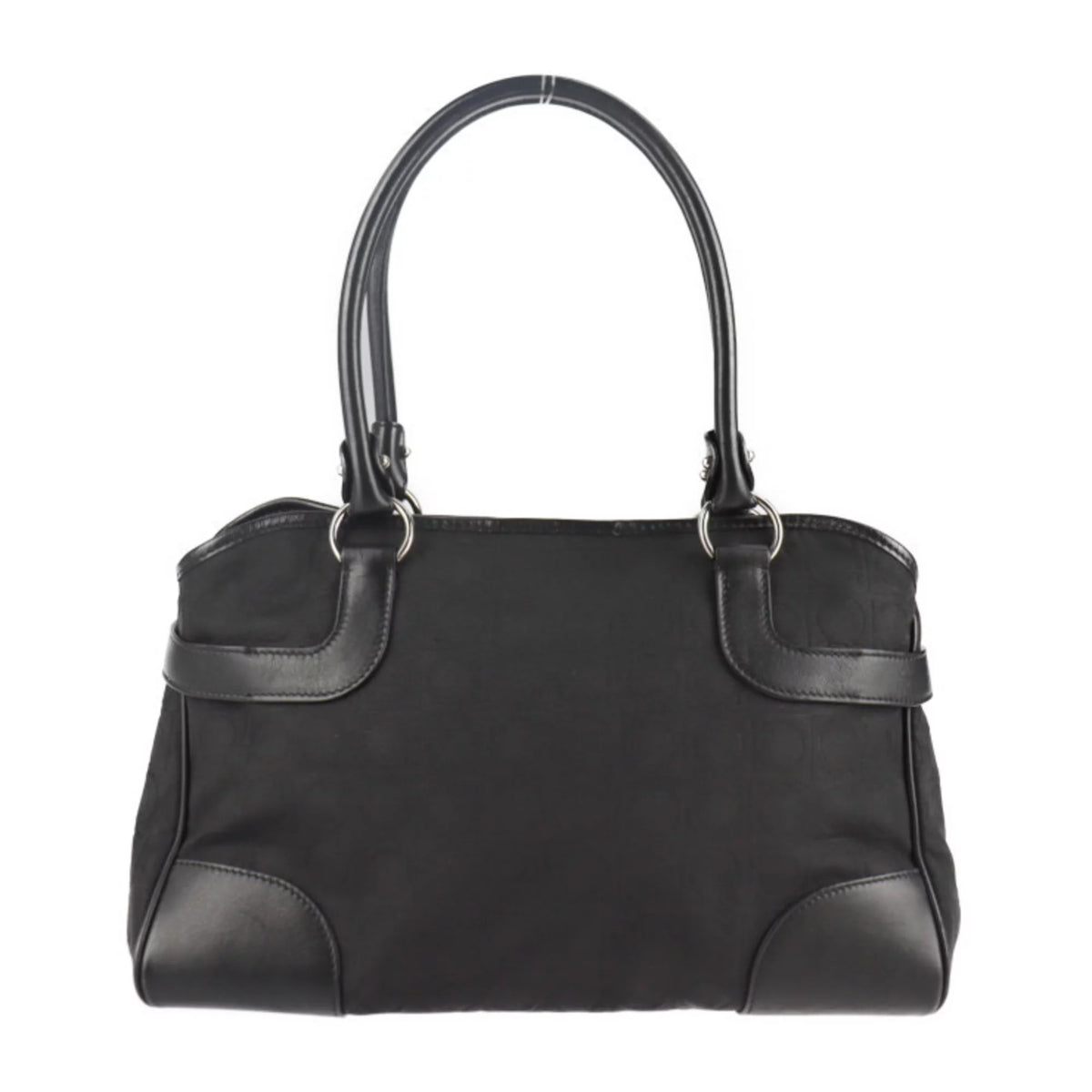 Pre-Owned Black Canvas Leather Shoulder Bag X59119