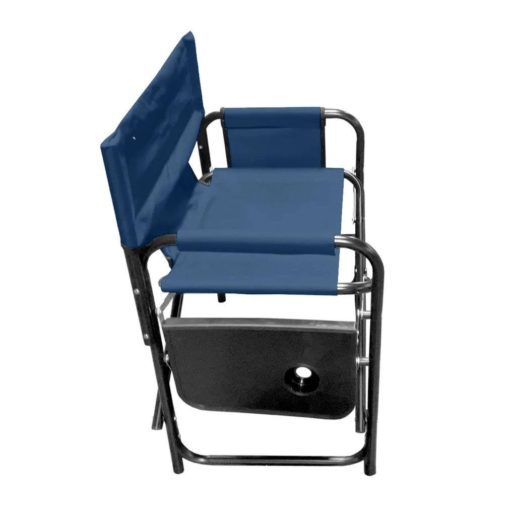Folding Directors Chair with Side Table & Pockets, Blue X85503