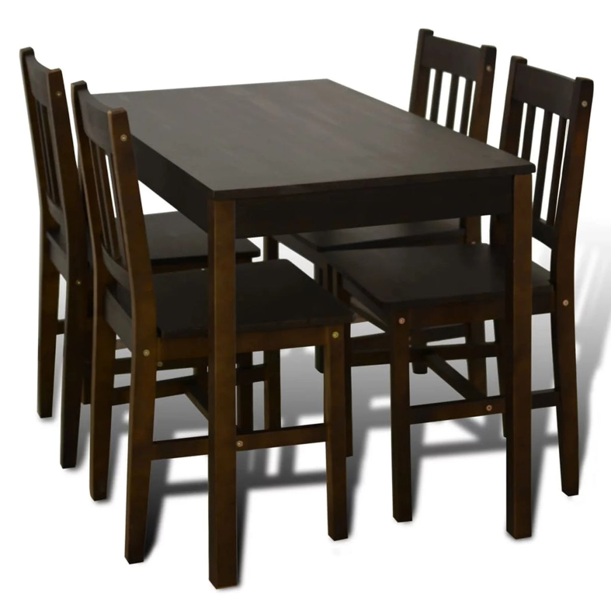Wooden Dining Table with 4 Chairs Brown C59345
