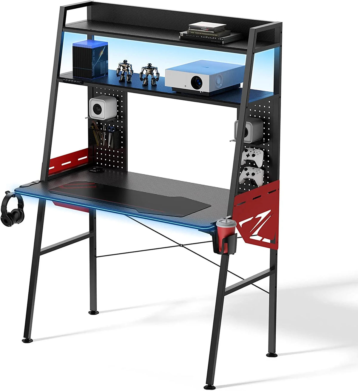 43'' Gaming Desk with Shelves K87307