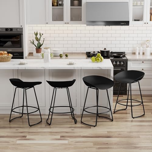White 30" Bar Height Swivel Barstools Set of 4 J885131