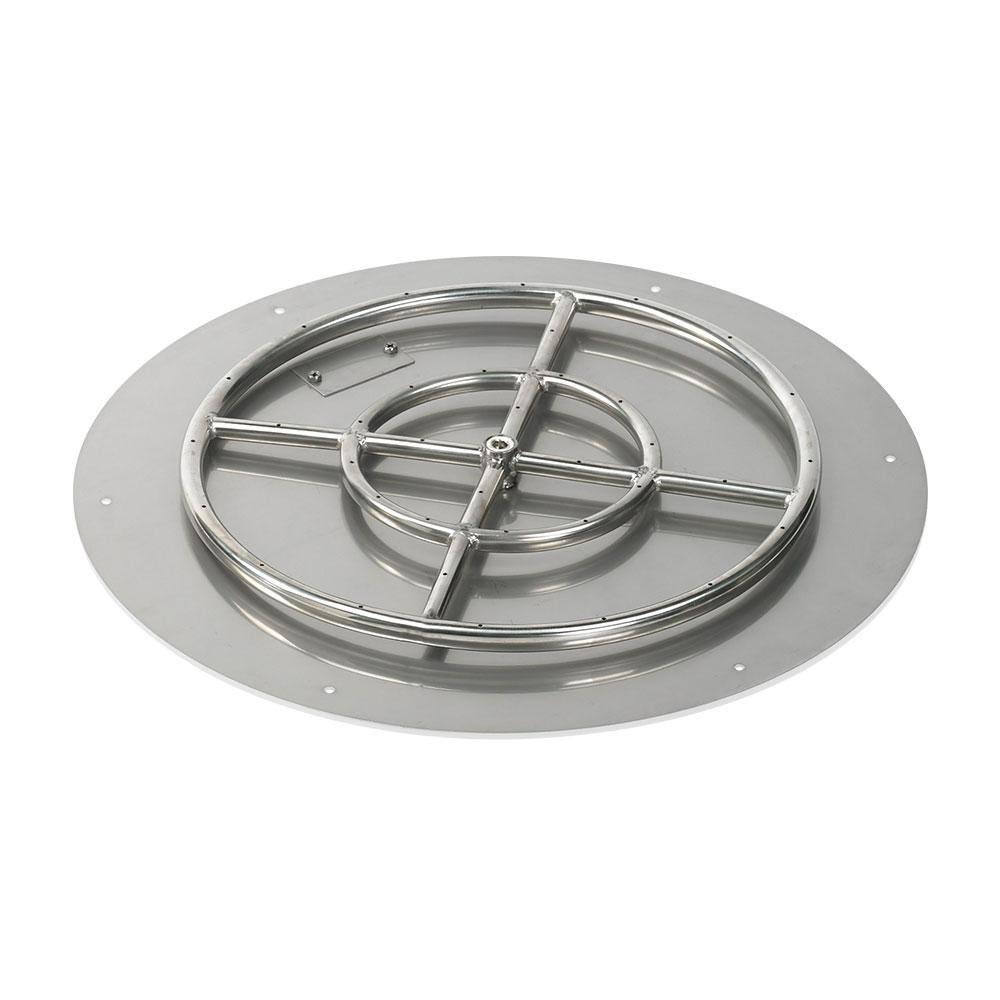 24x22 Round Stainless Steel Flat Pan with Spark Ignition Kit Natural Gas Z97681