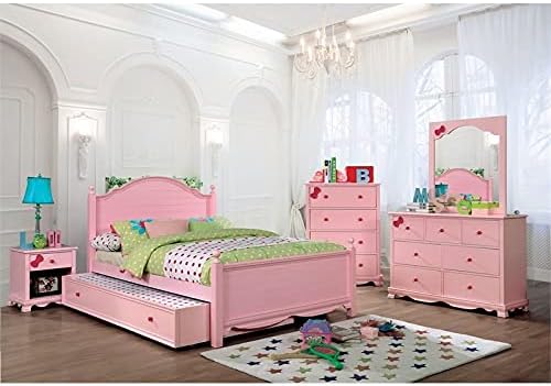 Pink Wood 1-Drawer Nightstand O92486