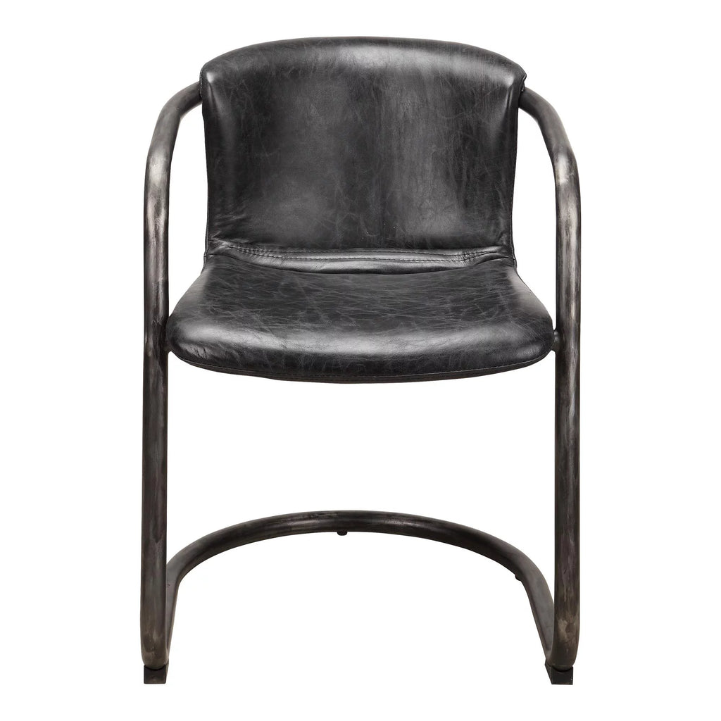 Onyx Black Leather Dining Chair Set Of Two E53457