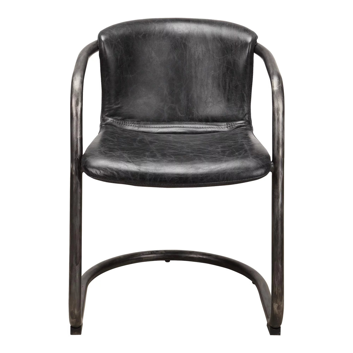 Onyx Black Leather Dining Chair Set Of Two E53457