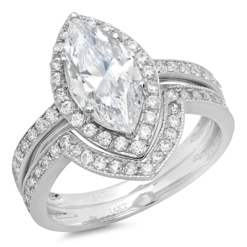 18K White Gold Halo Diamond Engagement Ring C39511