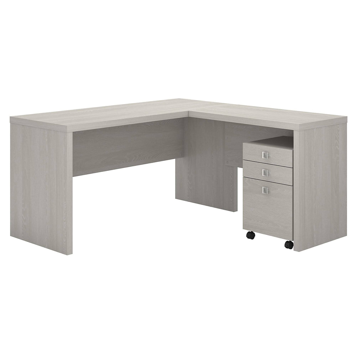 Gray Sand L Shaped Desk with Mobile File Cabinet M754025