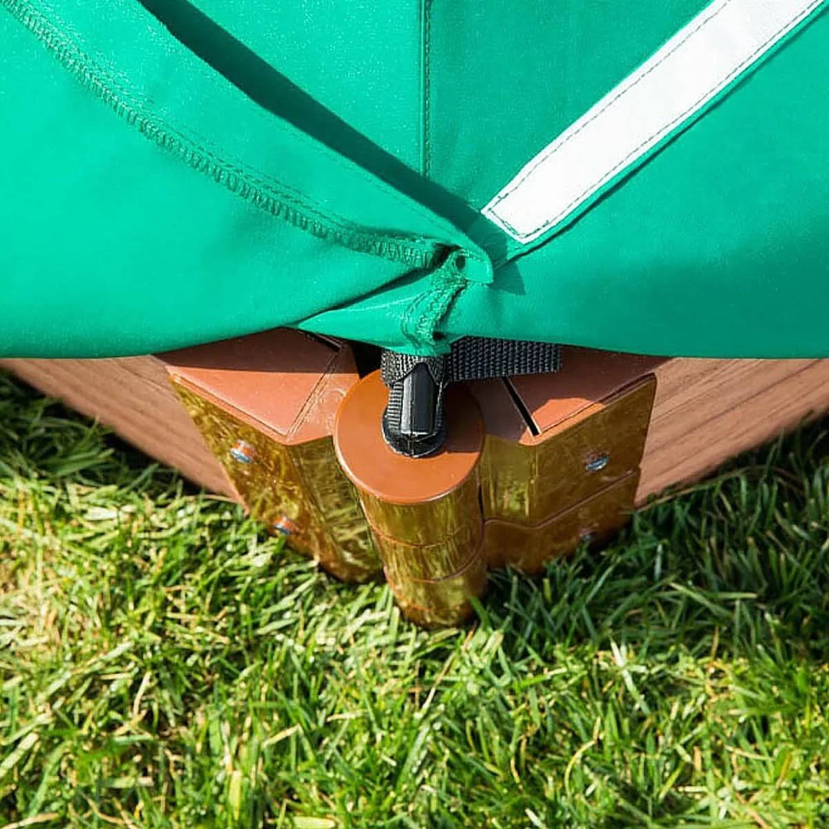 4 ft. x 4 ft. x 11 in. Square Sandbox Composite with Telescoping Canopy/Cover X443