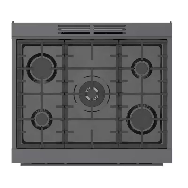 30 in. 3.7 cu. ft. Gas Range with 5-Burners in Black Stainless Steel W1340