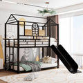 Twin over Twin Metal Bunk Bed with Slide T994