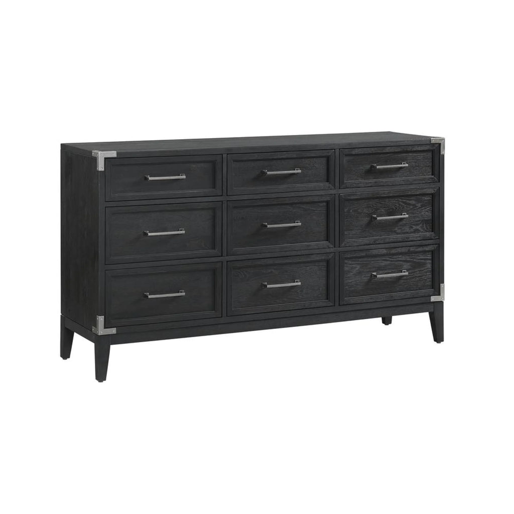 Black 9 Drawer Transitional Wood Dresser J410885