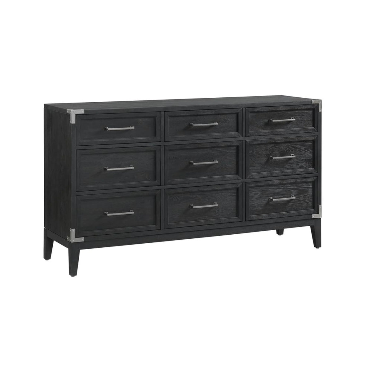 Black 9 Drawer Transitional Wood Dresser J410885