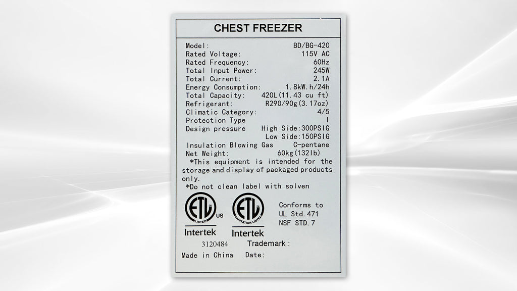 49 inch Chest Freezer 420L D52192