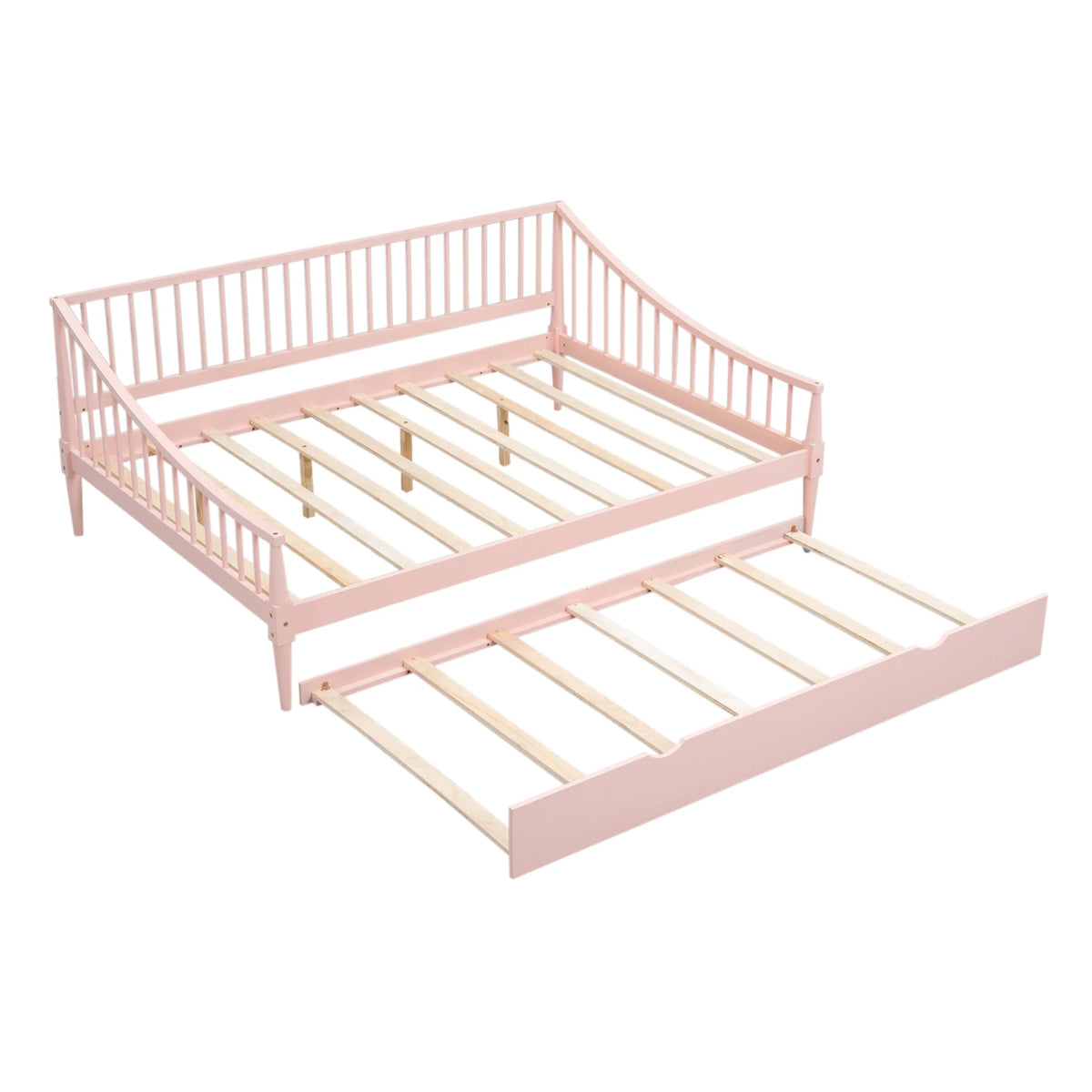 Pink Full Size Wood Daybed with Twin Trundle S845820