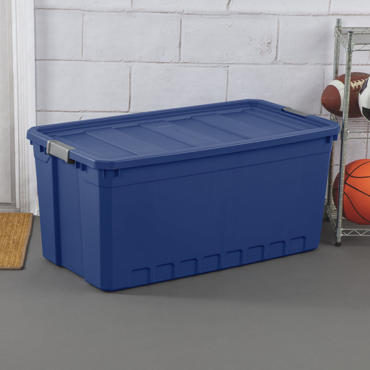 50 Gallon Plastic Stacker Tote, Blue H1245