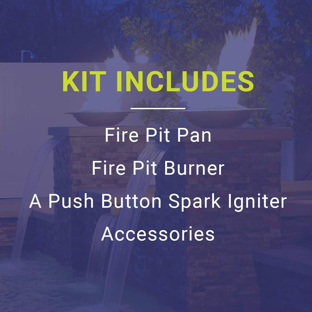 24x22 Round Stainless Steel Flat Pan with Spark Ignition Kit Natural Gas Z97681