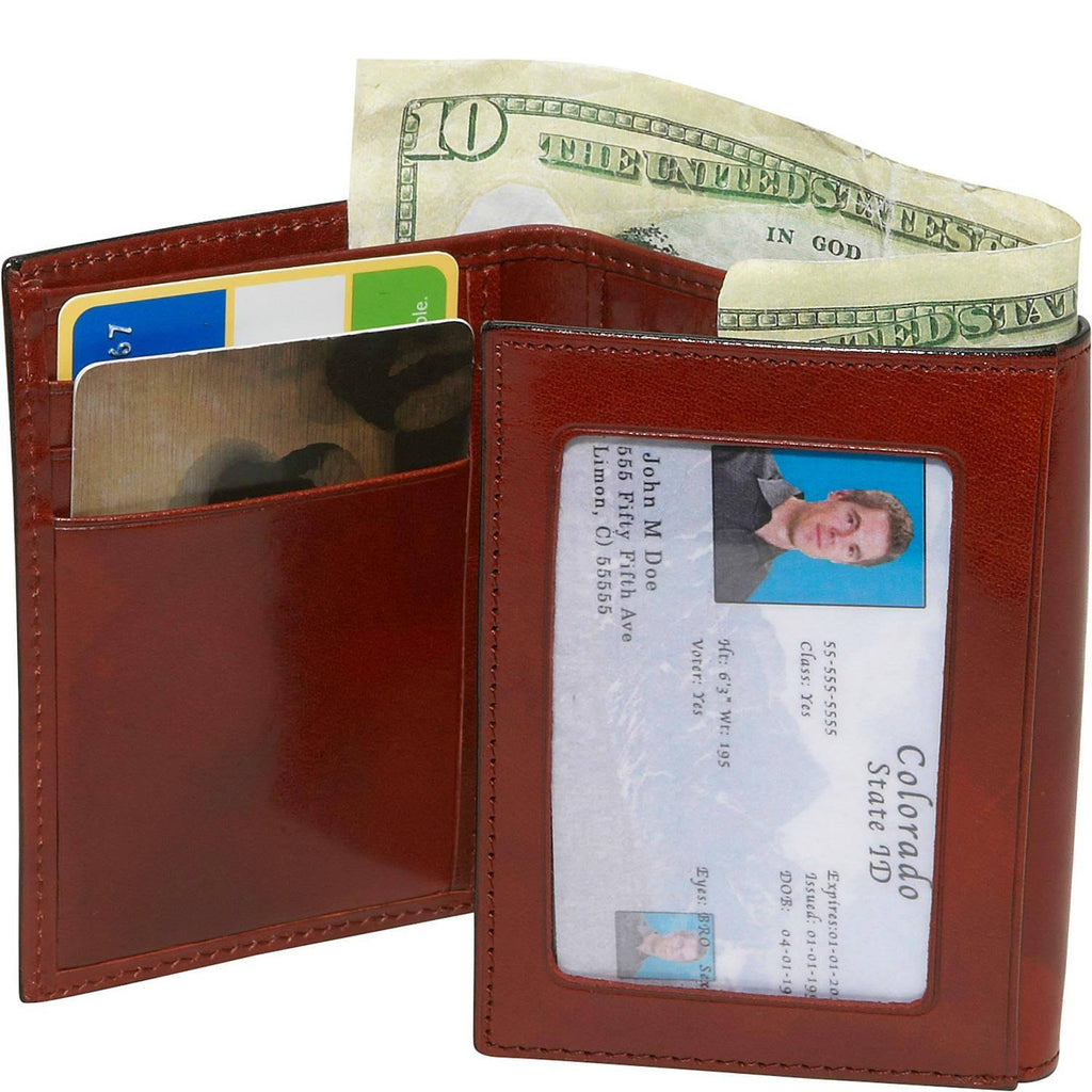 Dark Brown Leather Trifold ID Wallet M962