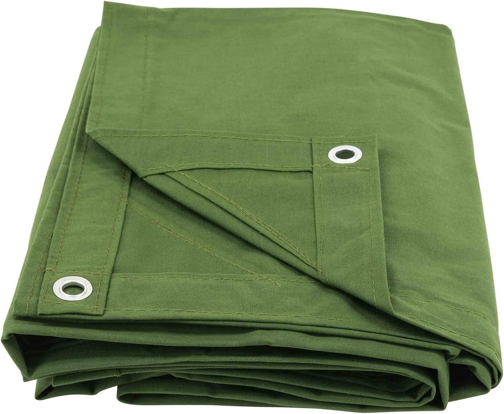 Green Canvas Tarp 12oz Heavy Duty Water Resistant 10' x 16' Pack of 2 U814