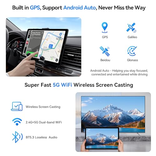 Android 15 Tablet with SIM Card Slot, 4G Cellular, Octa-Core, 12GB+64GB, 2TB Expandable, Dual Cameras, WiFi, BT5.0, GPS, Protective Case E306340