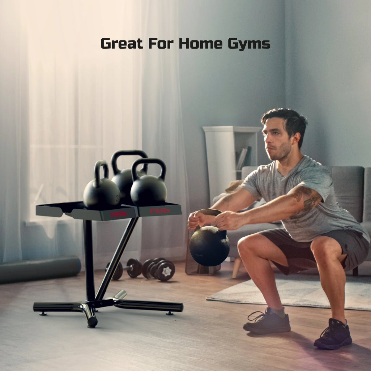 Dumbbell and Kettlebell Weight Rack Stand J79675