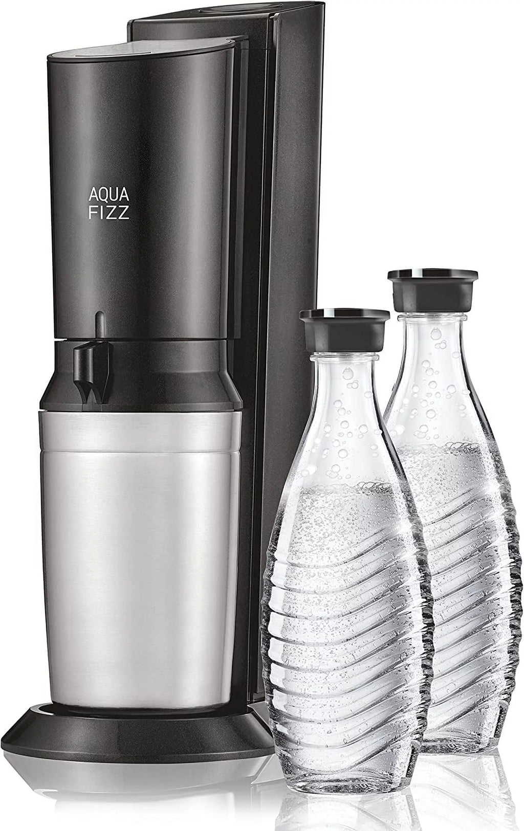 Black Sparkling Water Maker with Co2 and Glass Carafes U25753