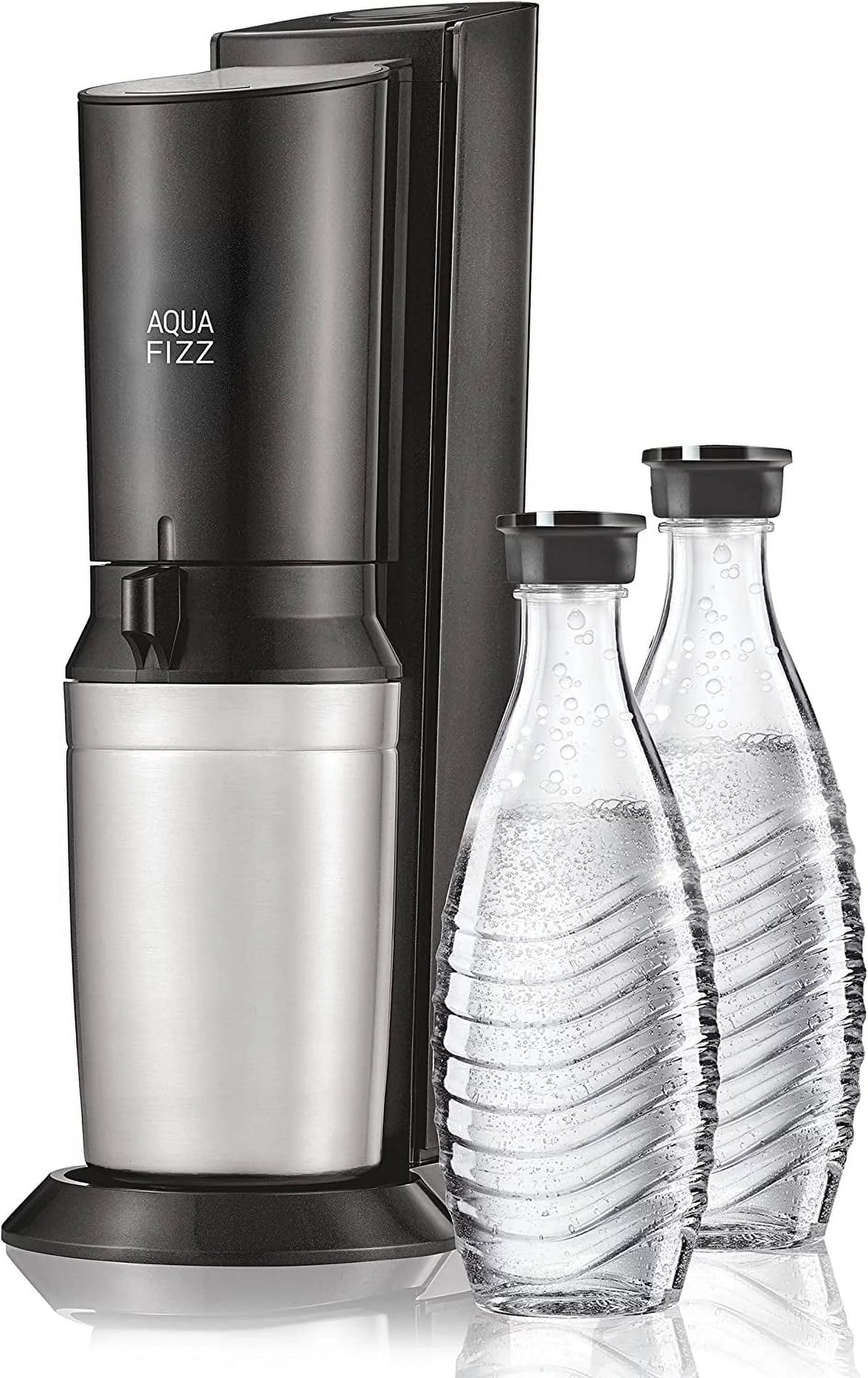 Black Sparkling Water Maker with Co2 and Glass Carafes U25753