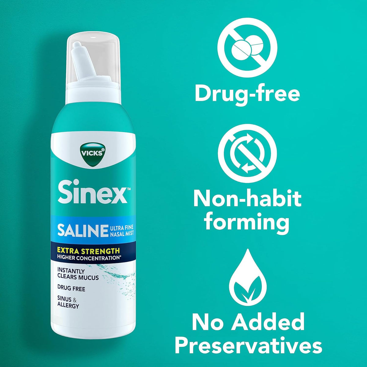 Extra Strength Nasal Spray, 3X Concentrated Drug Free Ultra Fine Mist, 5 OZ x 2 G21304