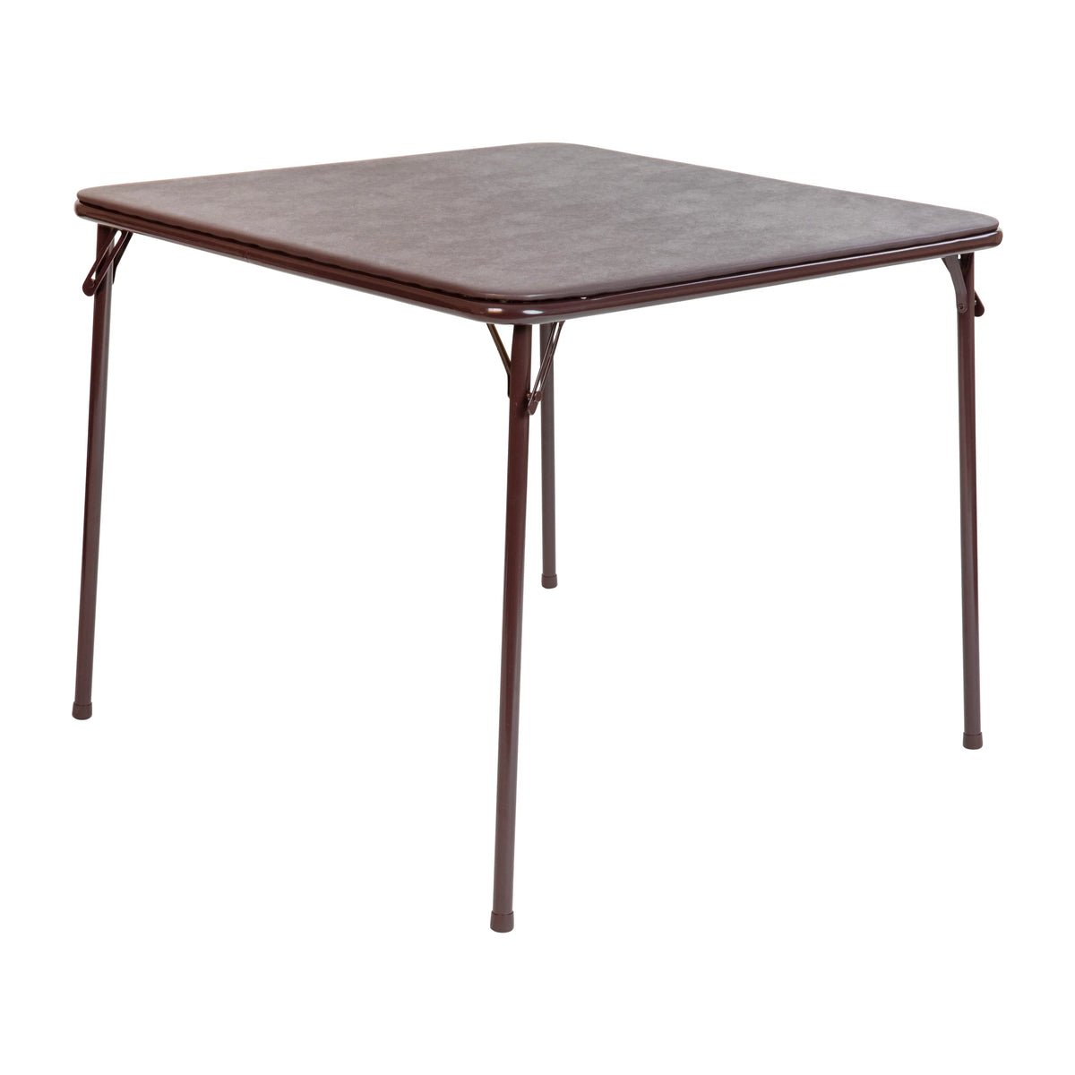 Brown Foldable Card Table with Vinyl Table Top Q755120