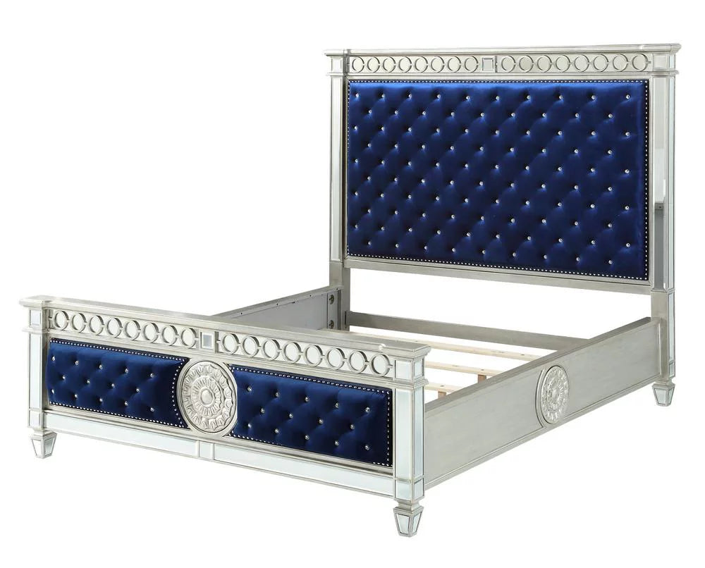Blue Velvet Eastern King Bed Z750