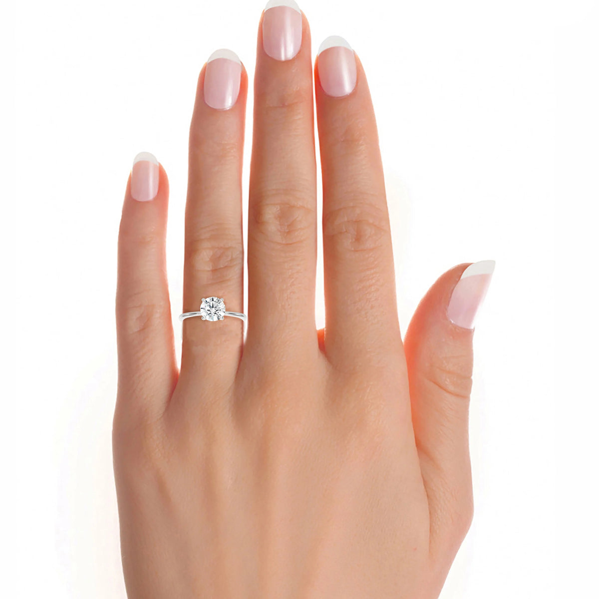 Lab Grown Diamond Solitaire Engagement Ring in 14k White Gold M257252