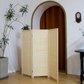 Beige 3.95 FT Tall Bamboo Folding Room Divider Z76411