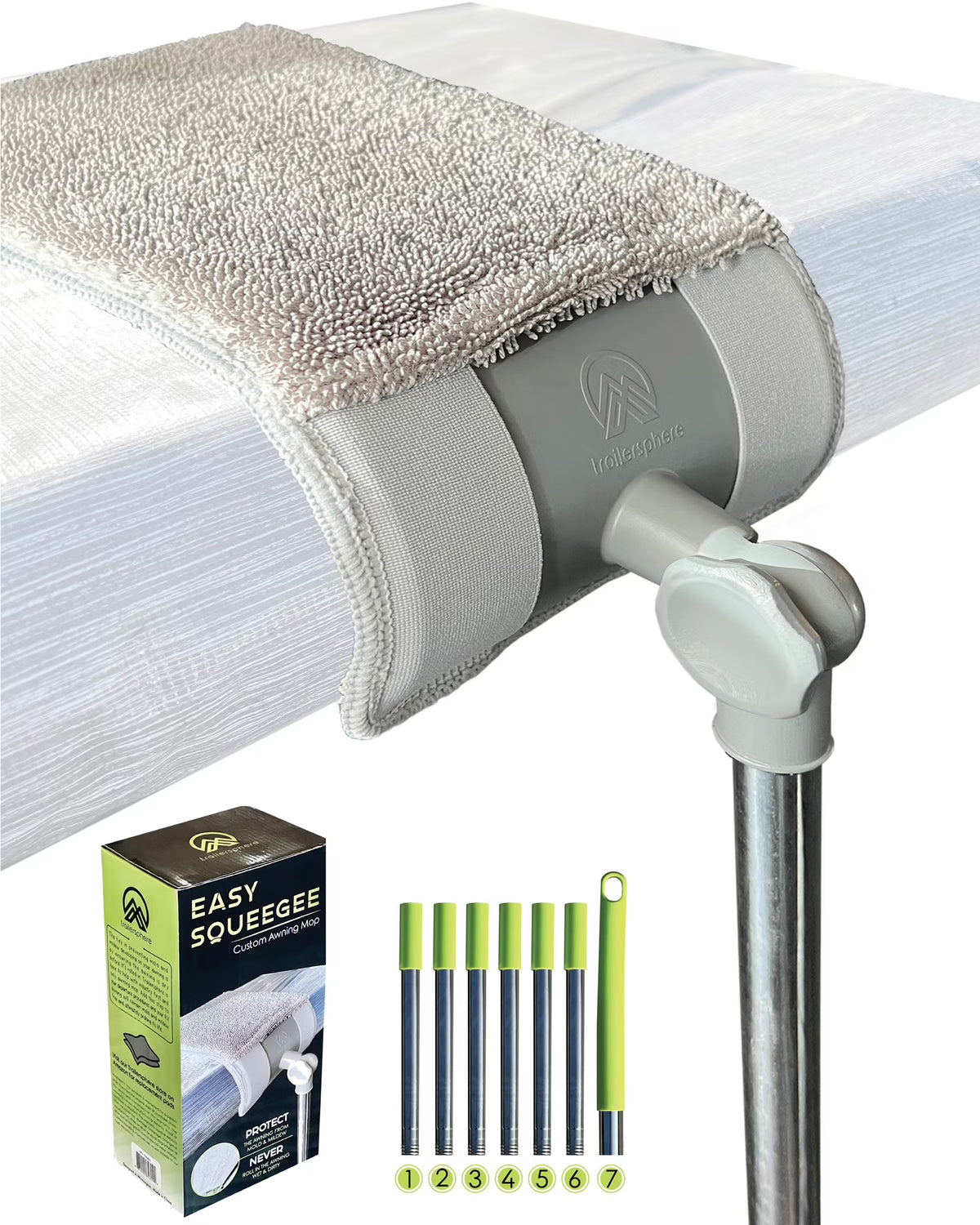 Rotating and Lockable Head Extendable Pole Dual Sided Mop Pad M1432